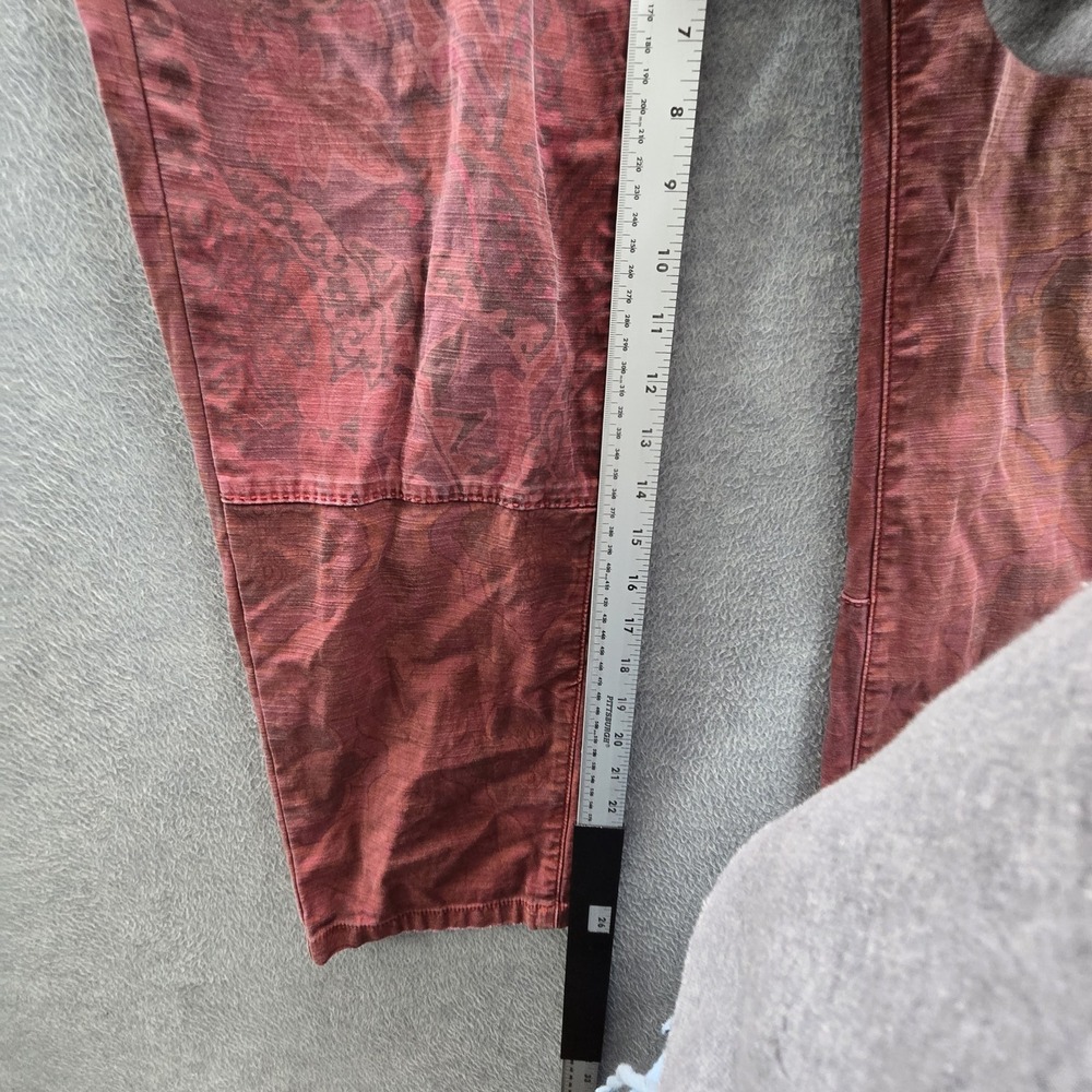 Pilcro Anthropologie Women Pants M Red Floral Trailblazer Jogger Distressed 27" - Picture 13 of 16